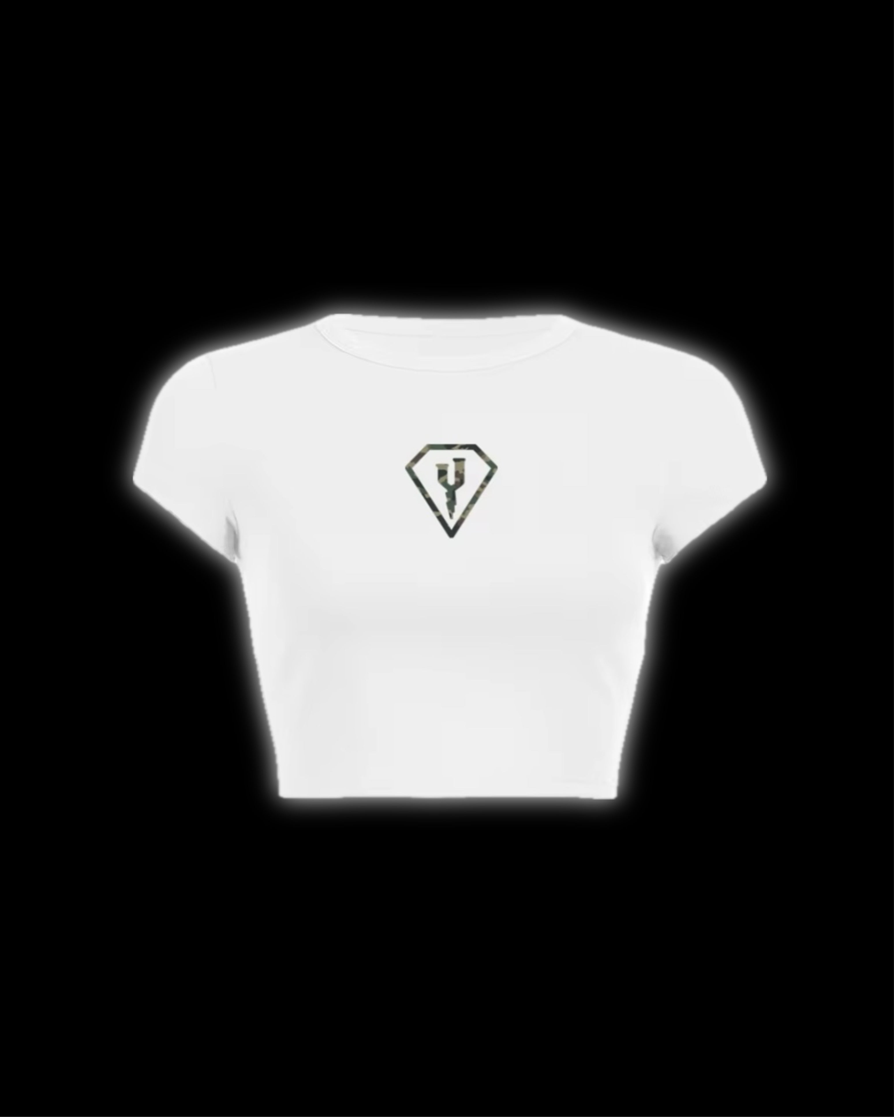 CROP TOP WHITE SUPER CAMO